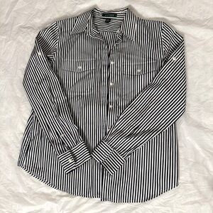 Lauren Ralph Lauren Black and White Casual Button Down Shirt